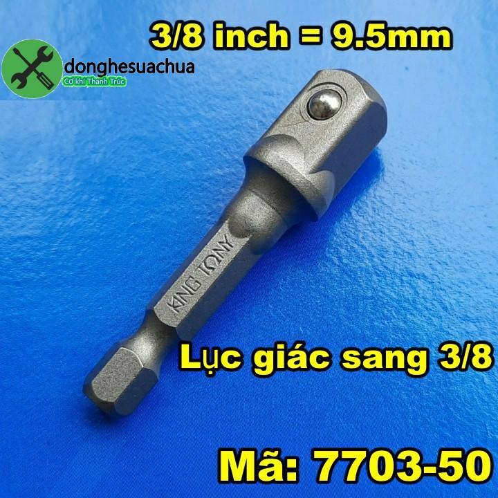 Đầu chuyển Kingtony 7704-50 Lục giác sang 1/2 (6.35mm - 12.7mm)