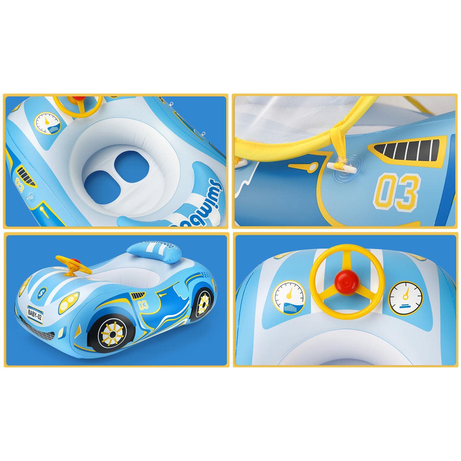 Phao bơi mô hình xe hơi có mái che Swimbobo Baby Swimming Float Ring Inflatable