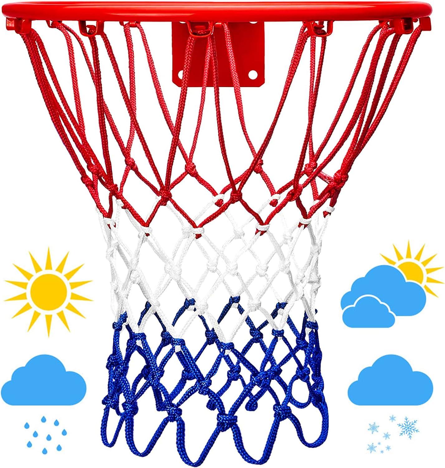 Nâng cấp lưới bóng rổ hạng nặng dày lên với bảo vệ mưa mọi thời tiết và kem chống nắng 21 "Net dày tiêu chuẩn