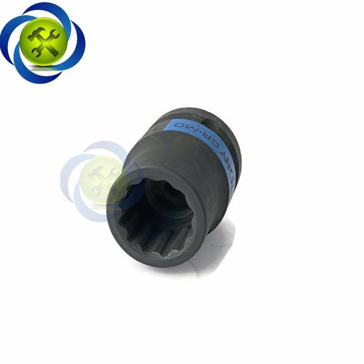 Tuýp 17mm 1/2 Kingtony 453017M loại ngắn 12 cạnh màu đen