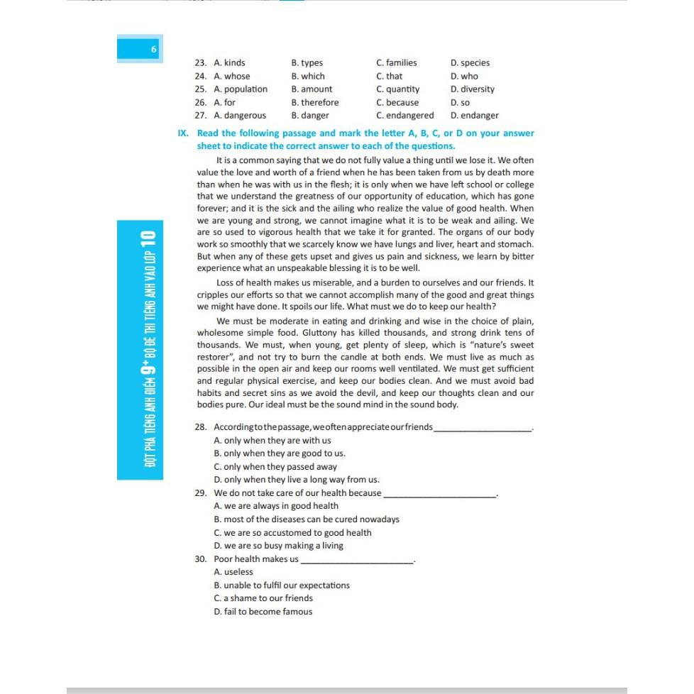 Sách Đột Phá Tiếng Anh Điểm 9+ Bộ Đề Thi Tiếng Anh Vào Lớp 10