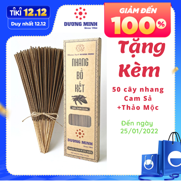 Nhang Bồ Kết Dương Minh hộp 180cây nhang 30cm nhang sạch 100% tự nhiên nhang thắp và xông nhà hương nhang thơm an toàn không hóa chất