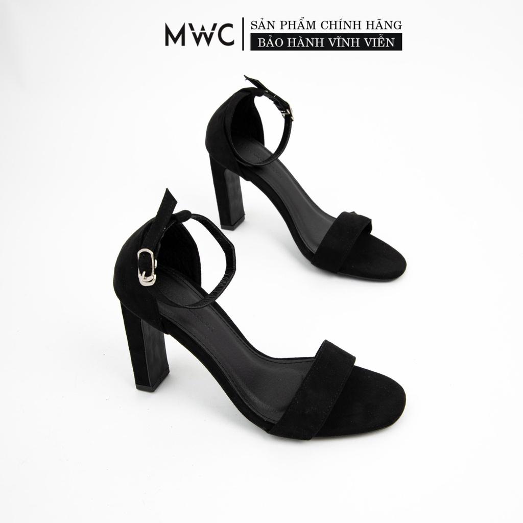 Giày Cao Gót thời trang MWC sandal cao gót quai ngang bít gót basic NUCG-4225