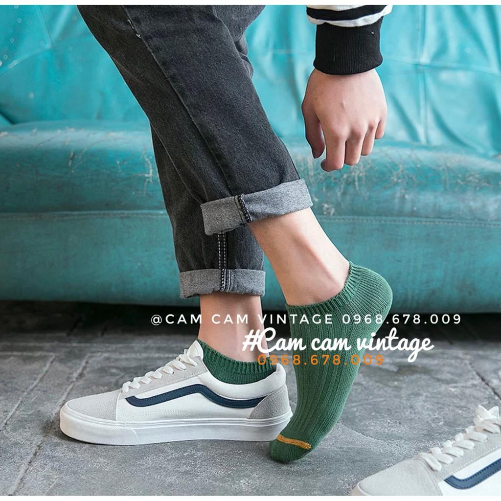 TẤT NGẮN CỔ NAM VỚ NGẮN CỔ NỮ TẤT VỚ VINTAGE CỔ NGÁN CÓ SỌC