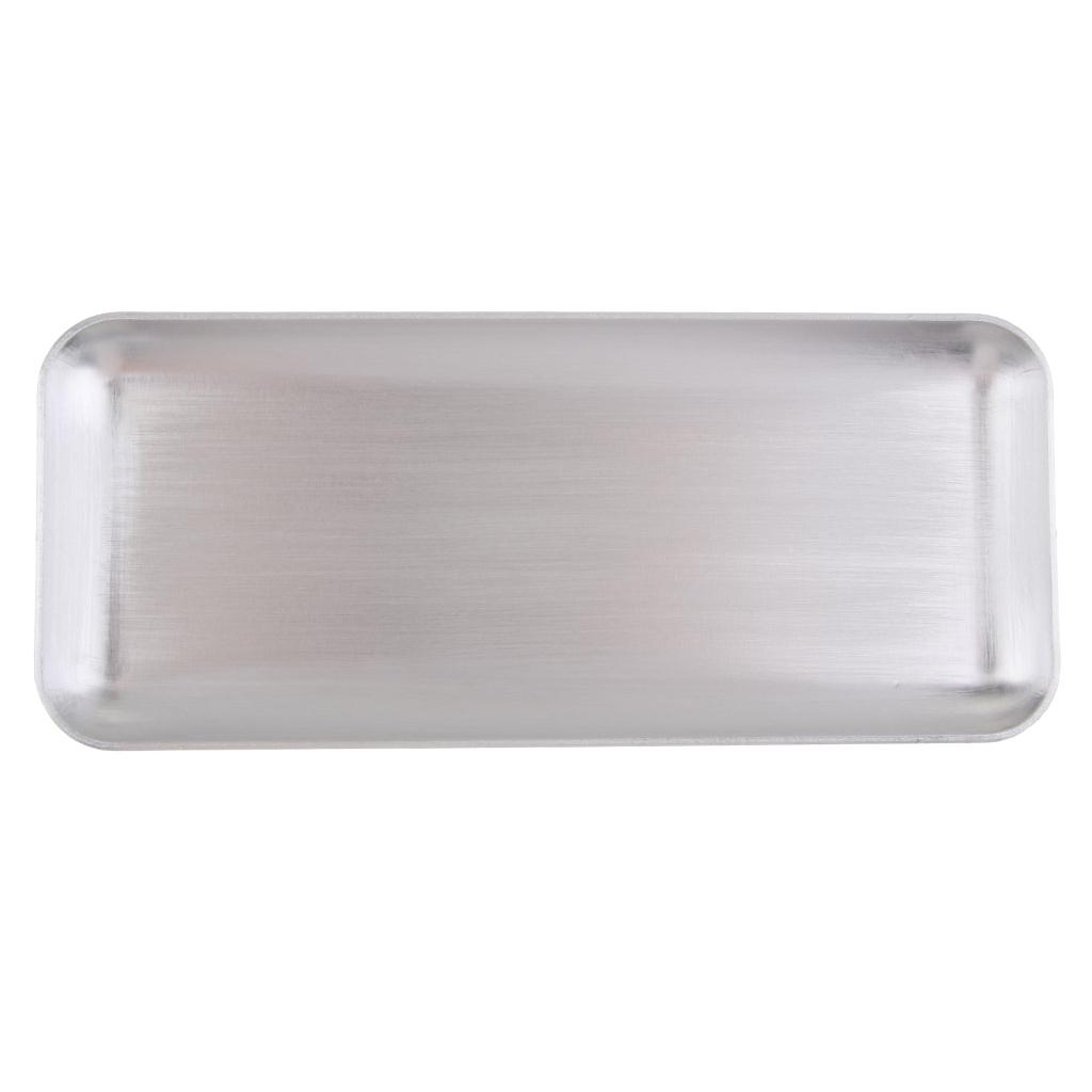 Aluminum Rectangular Serving Platter Breakfast Tray for Food Coffee Tea S