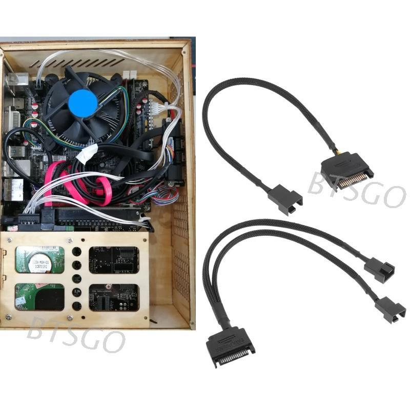Dây Cáp Chuyển Đổi Quạt Tản Nhiệt Cho Laptop Btsg Sata 15 Pin Sang 1 / 2 Quạt Làm Mát 3 Pin / 4 Pin