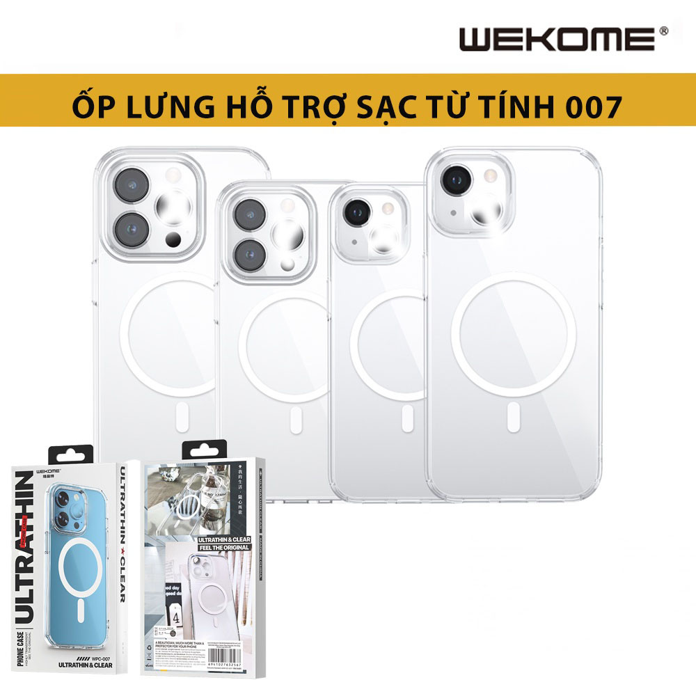 Case ốp lưng từ tính mag s afe Hàng Nhập Khẩu WEKOME 007 hỗ trợ sạc không dây cho iPh14 13 12 11 Pro Max