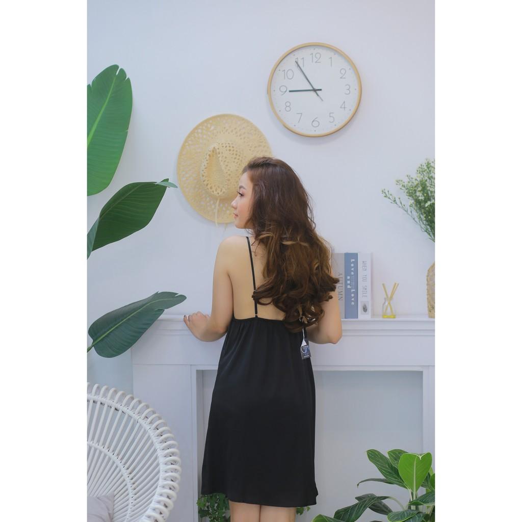 Váy ngủ lụa hai dây trơn cao cấp