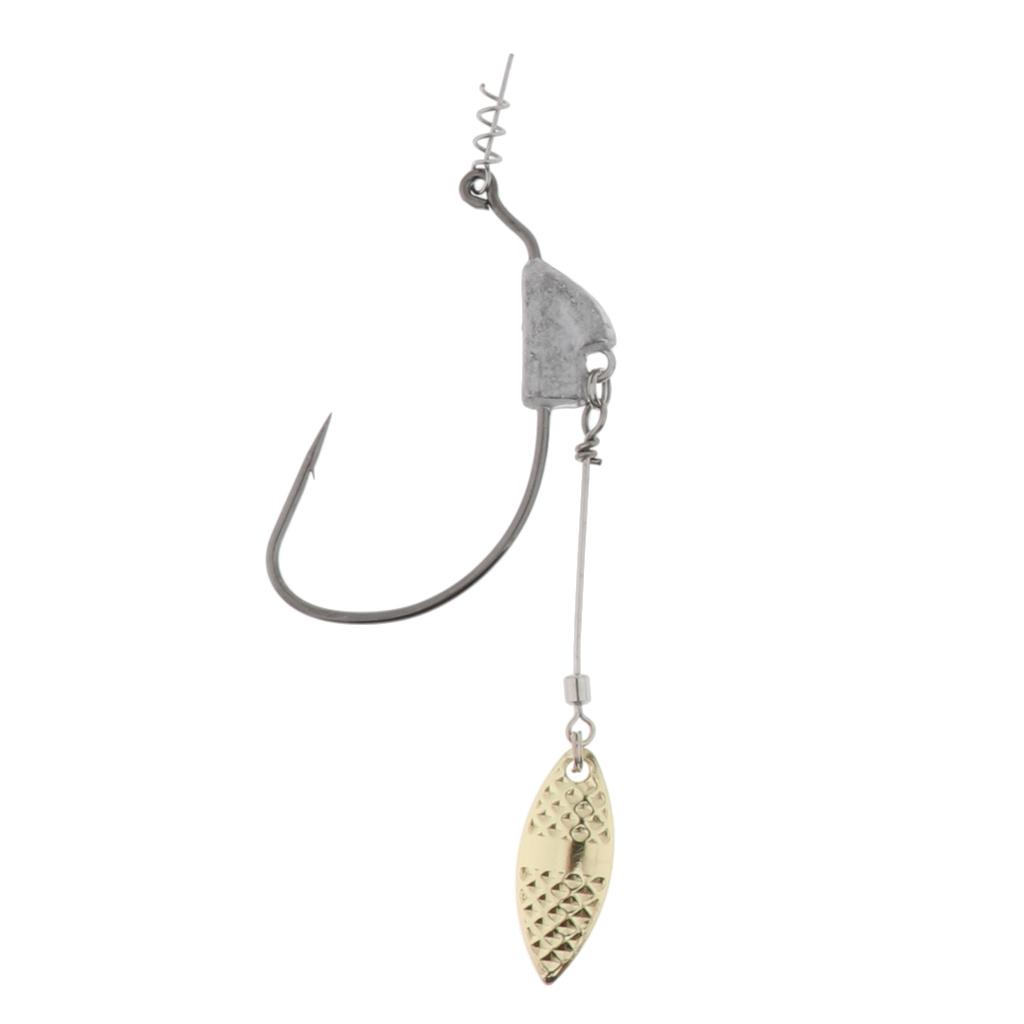 5pcs Weighted Fishing Hooks with Lead Spoon Spring For Swimbaits
