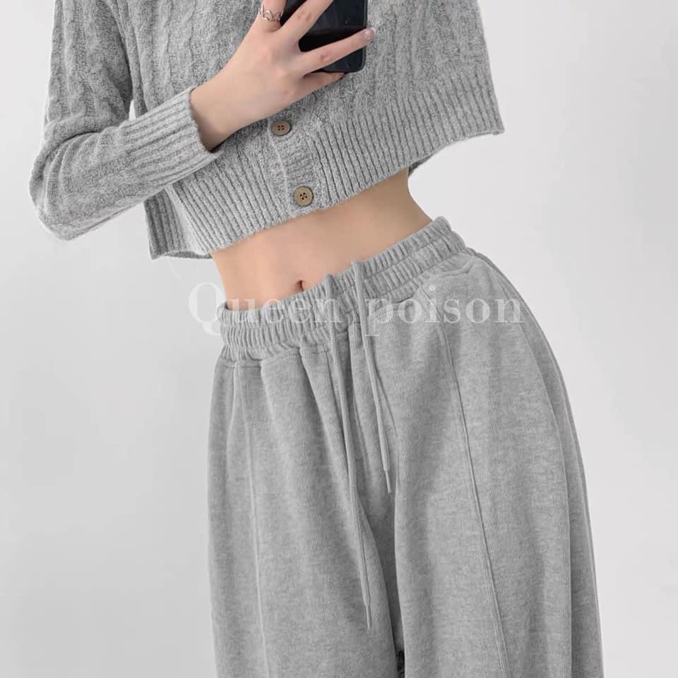 Quần Bom Ống Rộng Dáng Jogger Bo Gấu Nỉ Da Cá Siêu Hot Unisex - Ulzzang