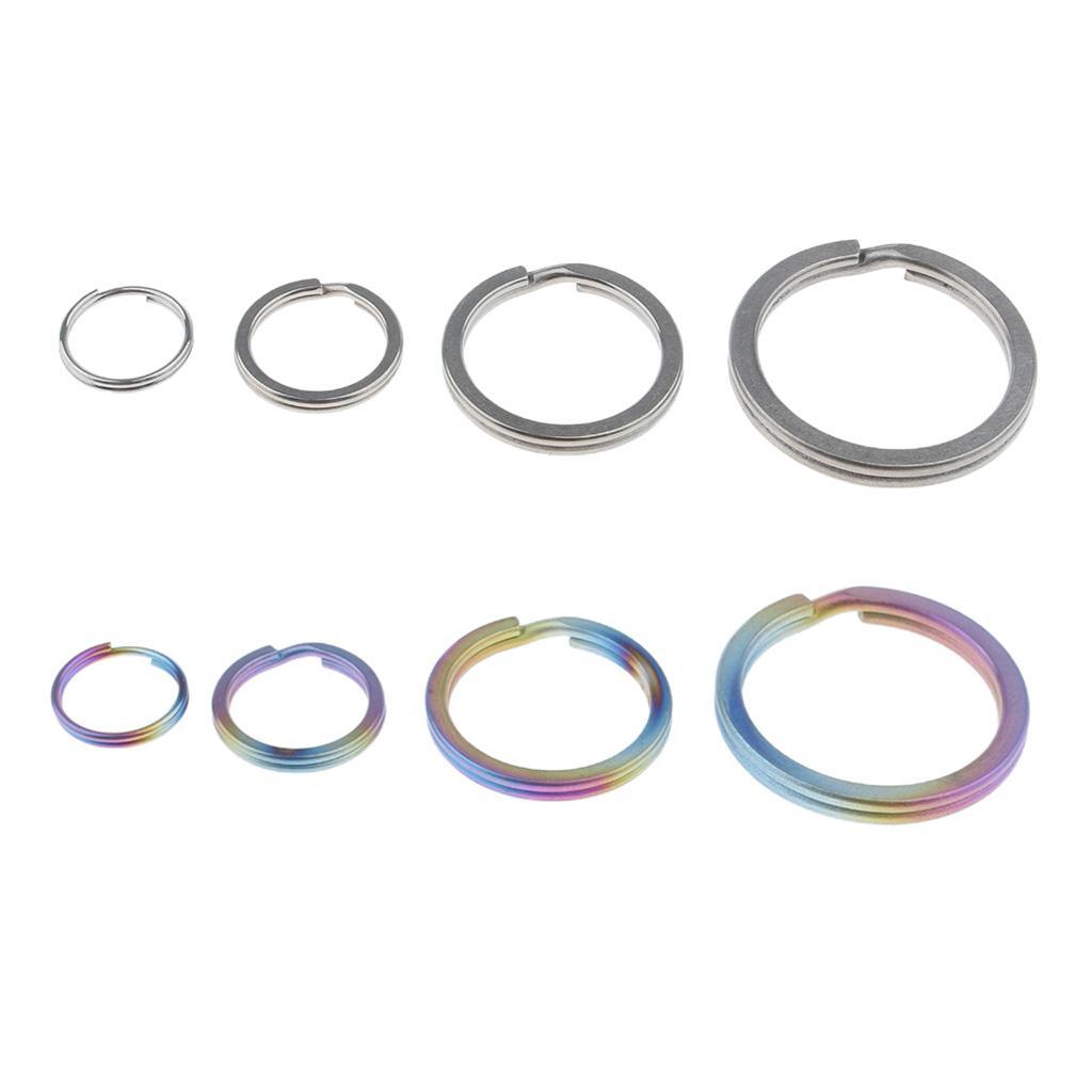 5pcs Titanium Keychain Split Ring Keyring Holder Hanging Loop