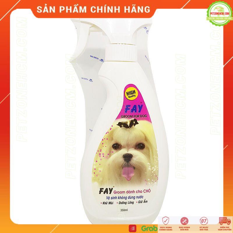 Xịt tắm khô cho chó Fay Groom For Dog 200ml/350ml khử mùi, làm đẹp da lông, vệ sinh không dùng nước