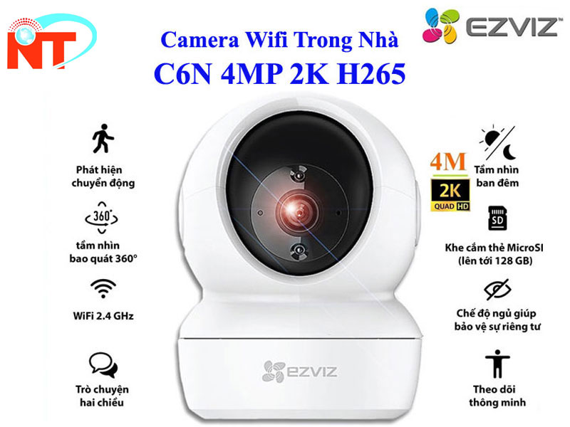 Camera Wifi trong nhà EZVIZ C6N 4MP, Hàng Chính Hãng