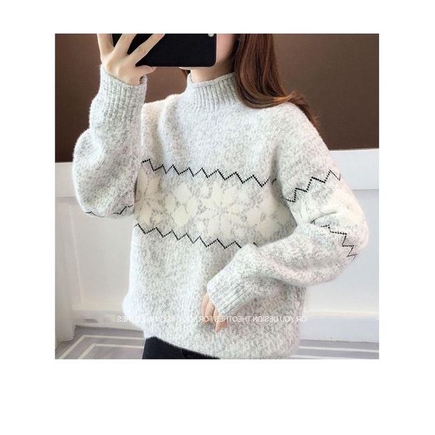 Áo len có cổ, áo len cổ ấm dài 3 phân tay dài dáng áo sweater