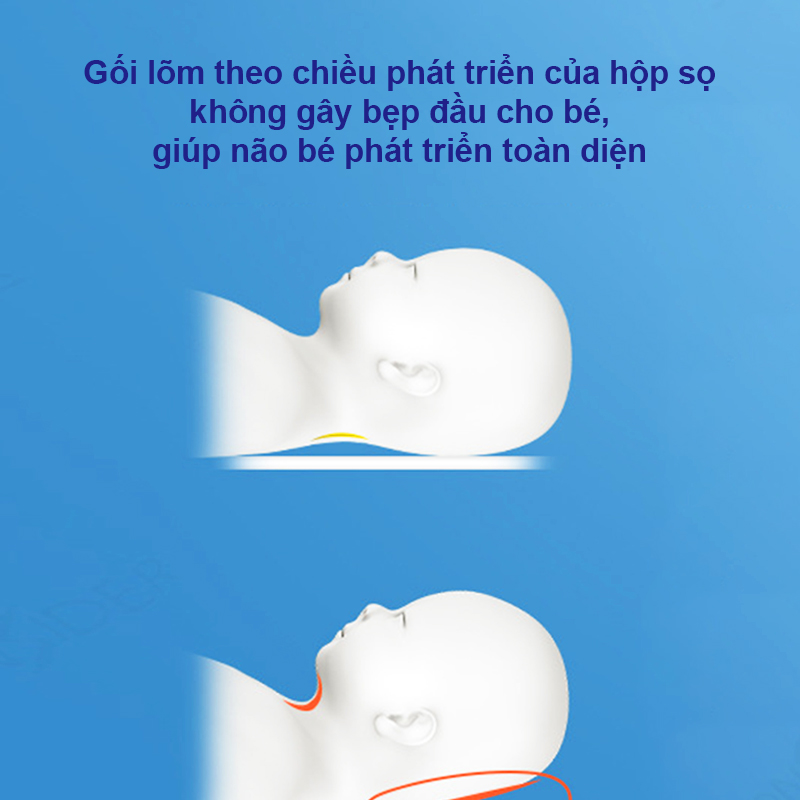 Gối cao su non cho bé, Gối chống méo đầu cho bé sơ sinh mẫu mới loại cao cấp an toàn cho sự phát triển của bé  – SS017