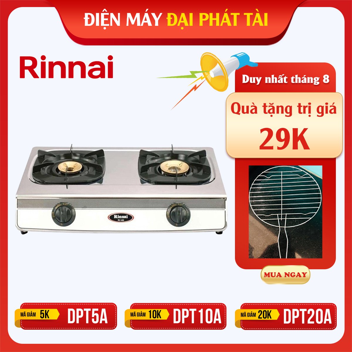 Bếp Ga Rinnai RV 460S- Hãng chính hãng