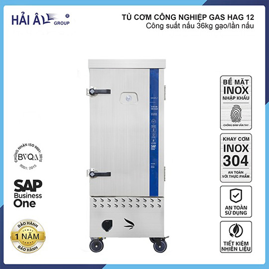 Tủ Nấu Cơm Công Nghiệp Hải Âu HAG 12 - Hàng Chính Hãng