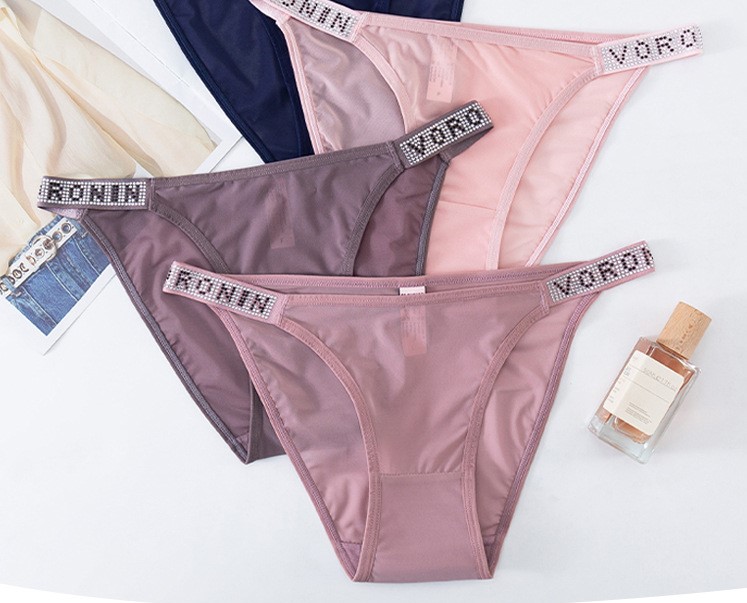 Combo 5 Quần Lót Nữ Lưới Tàng Hình Dây Đính Đá Voronin Q8152 – Thoáng Mát, Sexy, Sang Trọng