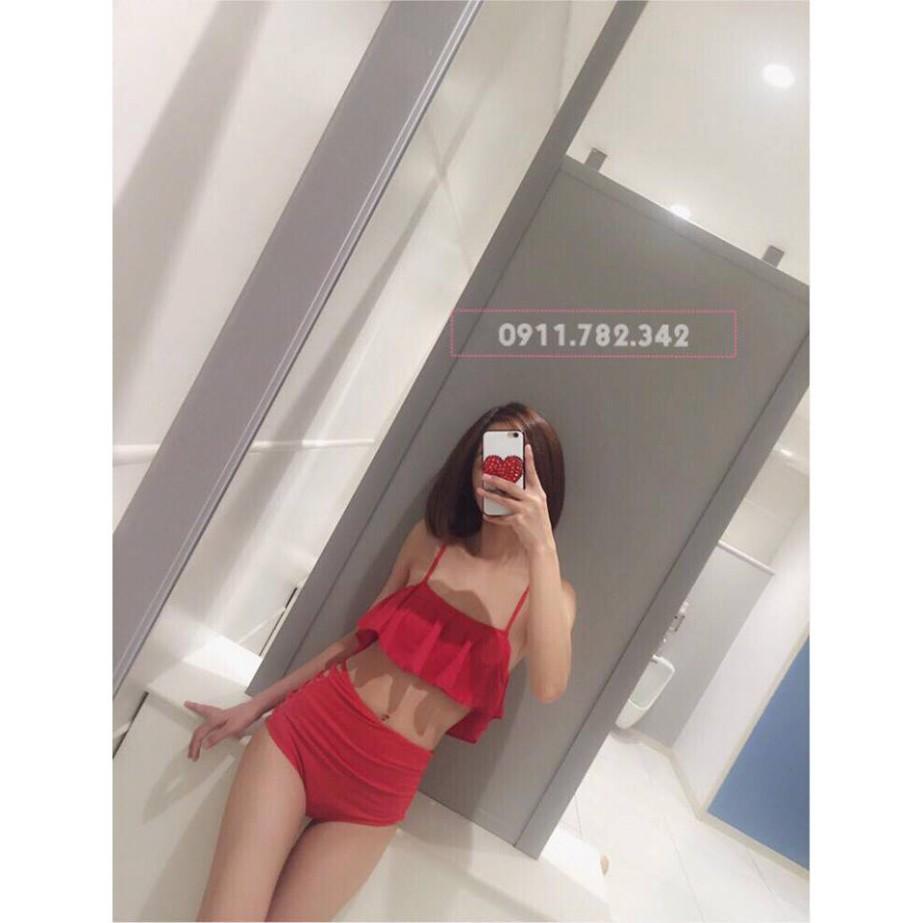 Bikini 2 mảnh áo đan ô vuông lưng ( Có 3 màu)
