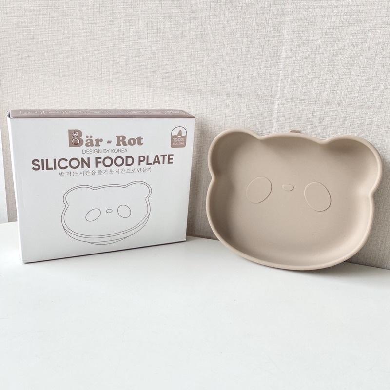 ĐĨA ĂN SILICON HÌNH GẤU BAR-ROT CÓ ĐẾ CHỐNG LẬT