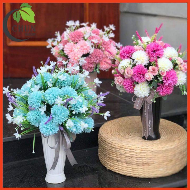 Hoa giả, bình hoa bồ công anh trưng bày phòng khách, văn phòng, cửa hàng, lớp học