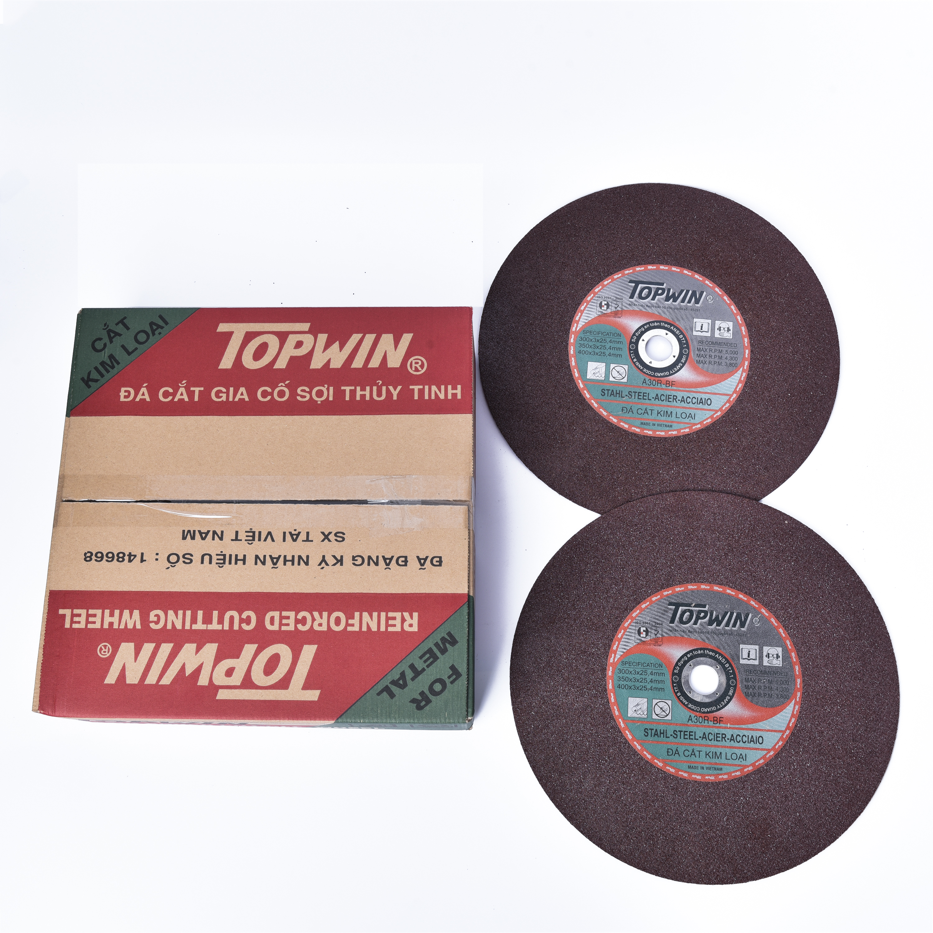 (1 Viên) Đá Cắt Sắt Topwin 350x3x25.4mm Cắt Sắc Bén, Bền Bỉ, Ít Hao Mòn Và Độ Chính Xác Hoàn Hảo | TOPWIN Official Store