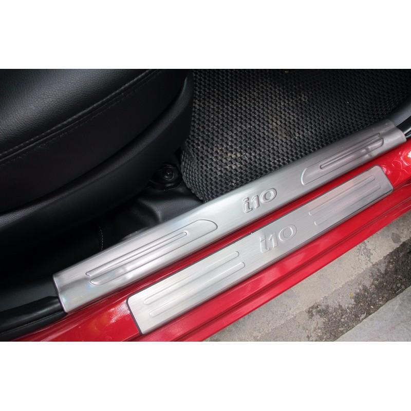 BỘ 8 ốp bậc trong và ngoài Grand i10 - mẫu inox - dùng cho cả bản sedan và hatchback