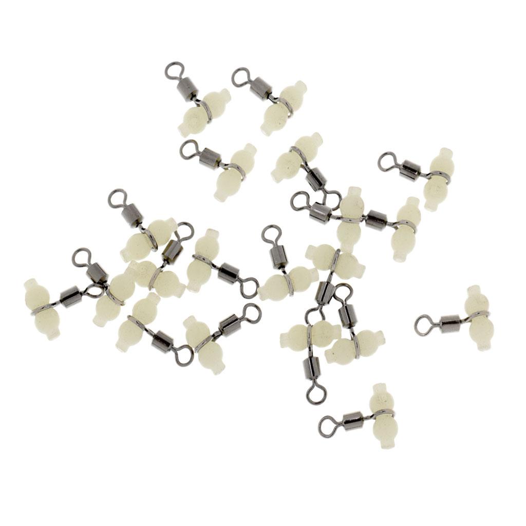 2# Fishing Rolling Barrel Swivel Fishing Tackle Connector with Luminous Bead