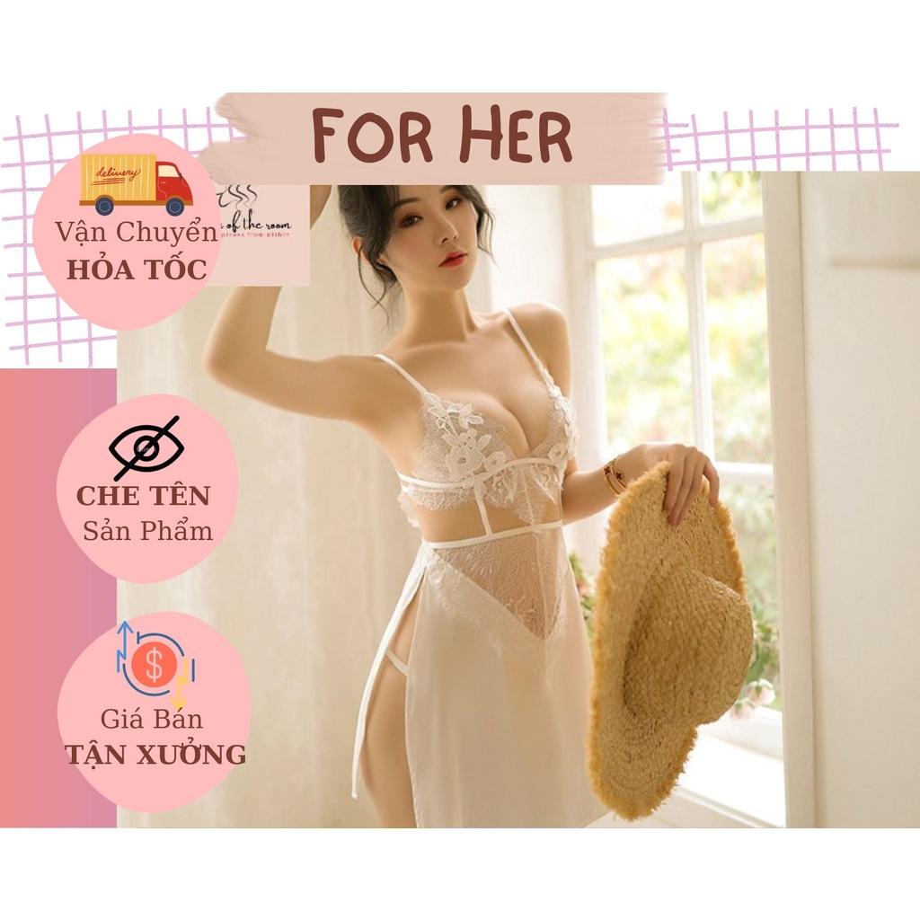 Váy ngủ lụa 2 dây phối ren mềm mại