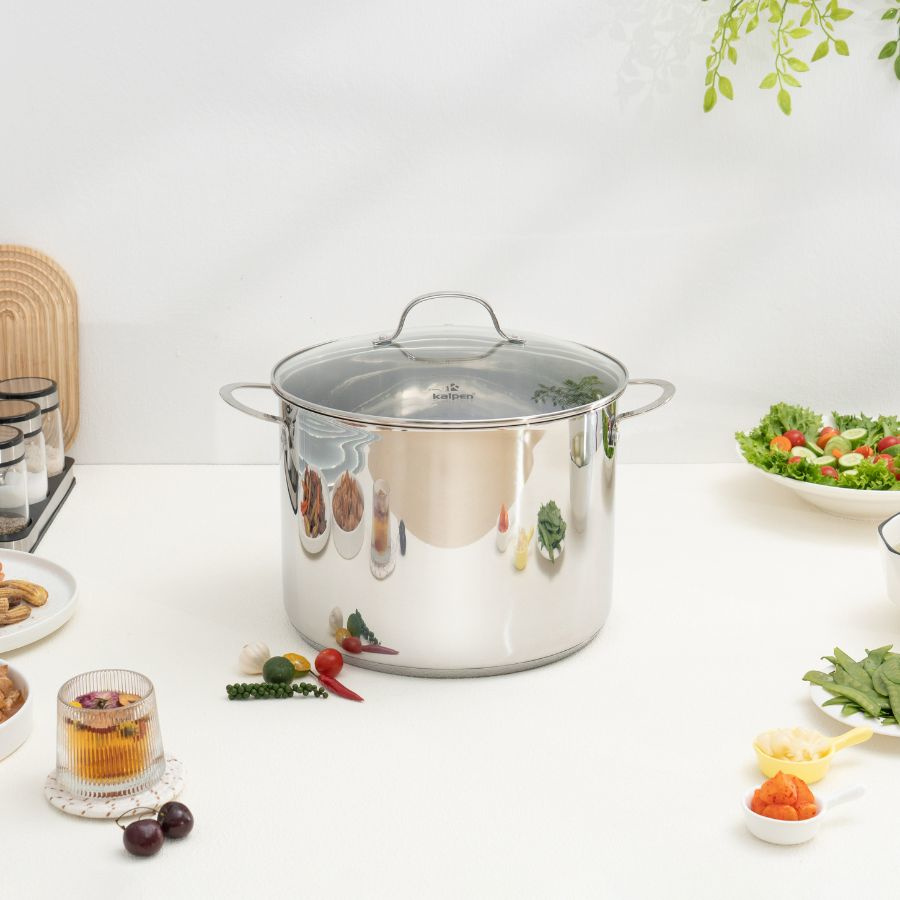 Bộ nồi xửng hấp Inox 5 đáy Kalpen L30PRO size 30cm dung tích 14L, chuẩn ĐỨc bảo hành 5 năm