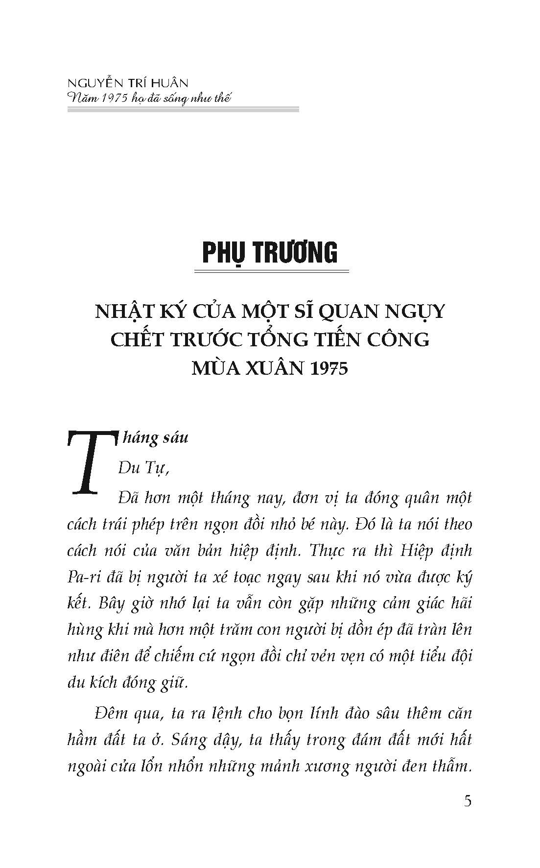 Năm 1975 Họ Đã Sống Như Thế