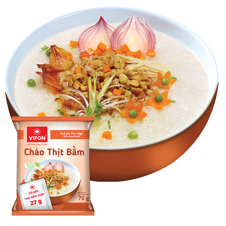 Thùng 50 Cháo Thịt Bằm VIFON có có Gói Thịt Thật 27gr (70g / Gói)