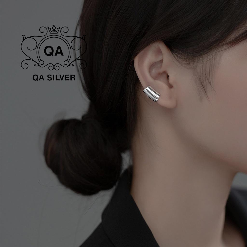 Khuyên tai bạc kẹp vành bản to dày bông tai nam nữ S925 EARCUFF Silver Earrings QA SILVER EA211102