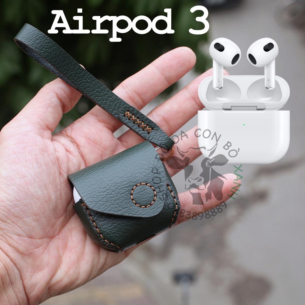 Bao da dành cho Apple Airpods 3, Airpod 3, AP3, airpods3, airpod3 handmade da thật