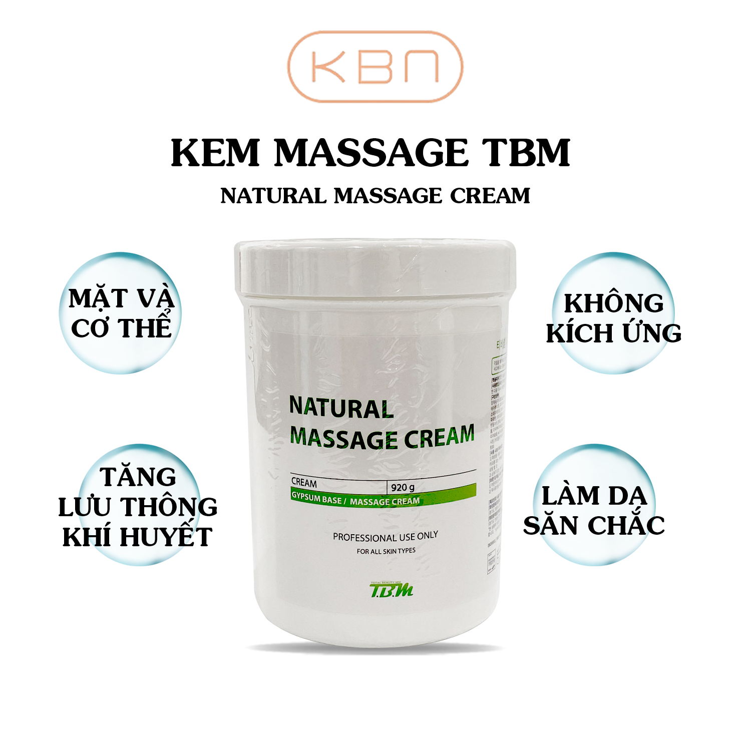 Kem Massage TBM Chuyên Dùng Cho Mặt Và Cơ Thể - Natural Massage Cream