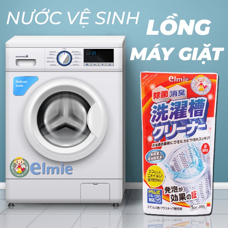 Nước vệ sinh lồng máy giặt Elmie - Túi 350g (Hàng nội địa Nhật)