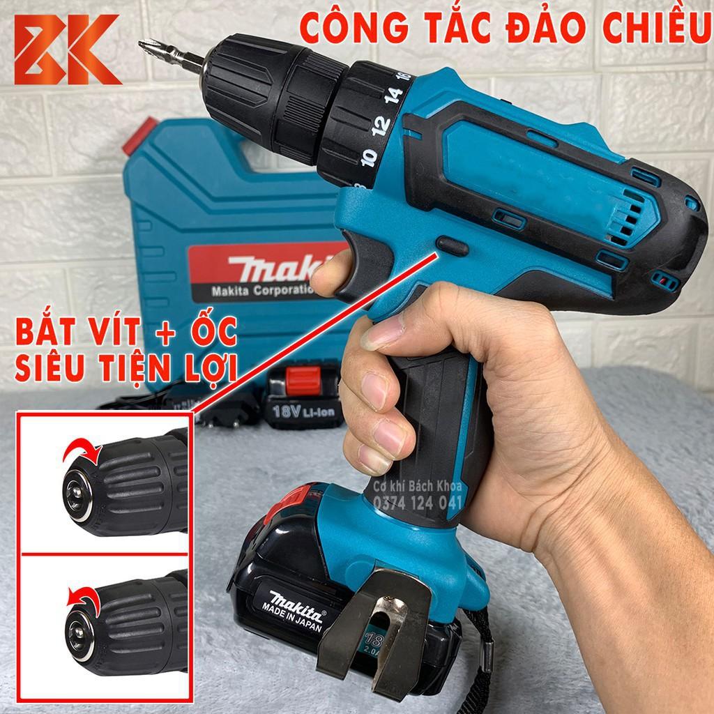 Máy khoan Pin MAKITA 18V - Máy Bắt Vít, Máy Vặn Vít Makita 18v - 100% Lõi Đồng - Pin 2Ah