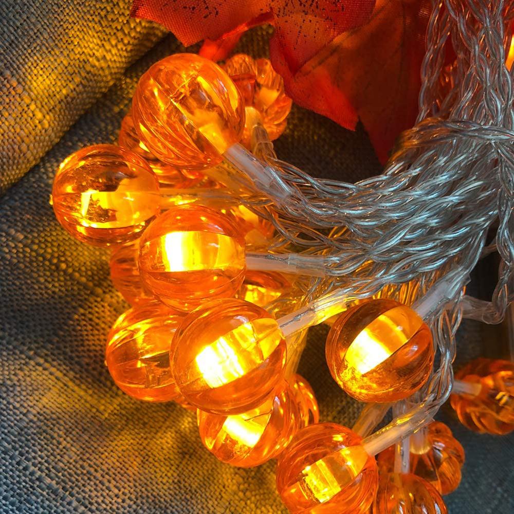 Dây đèn led hình bí ngô và lá phong dài 1.5/3m trang trí dịp halloween/ giáng sinh