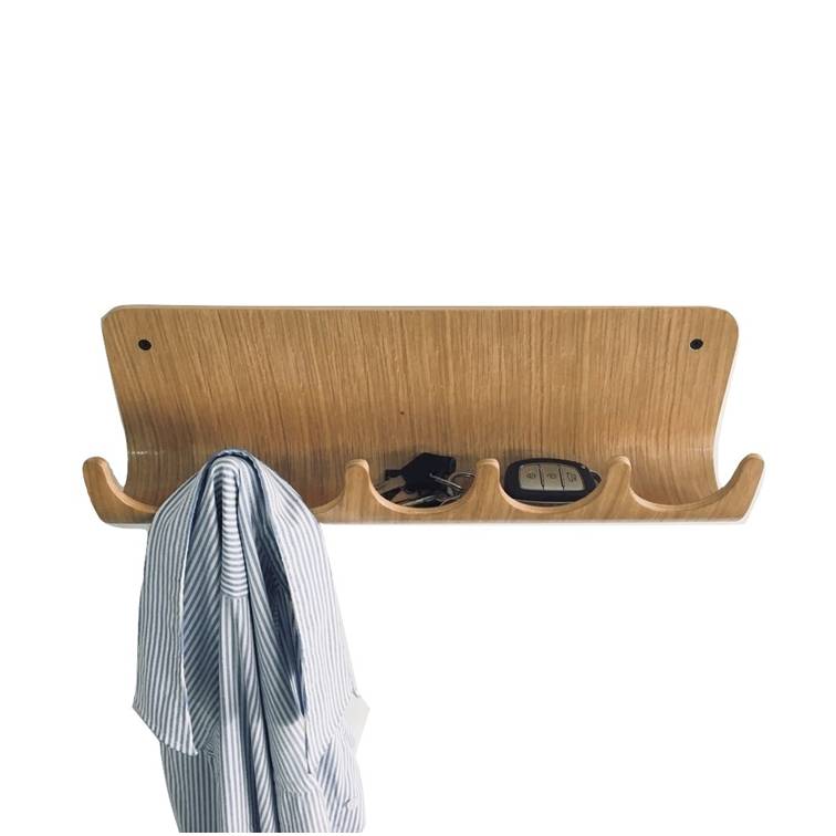 Móc treo quần áo gỗ uốn cong Sunset Wall Rack - Gỗ sồi