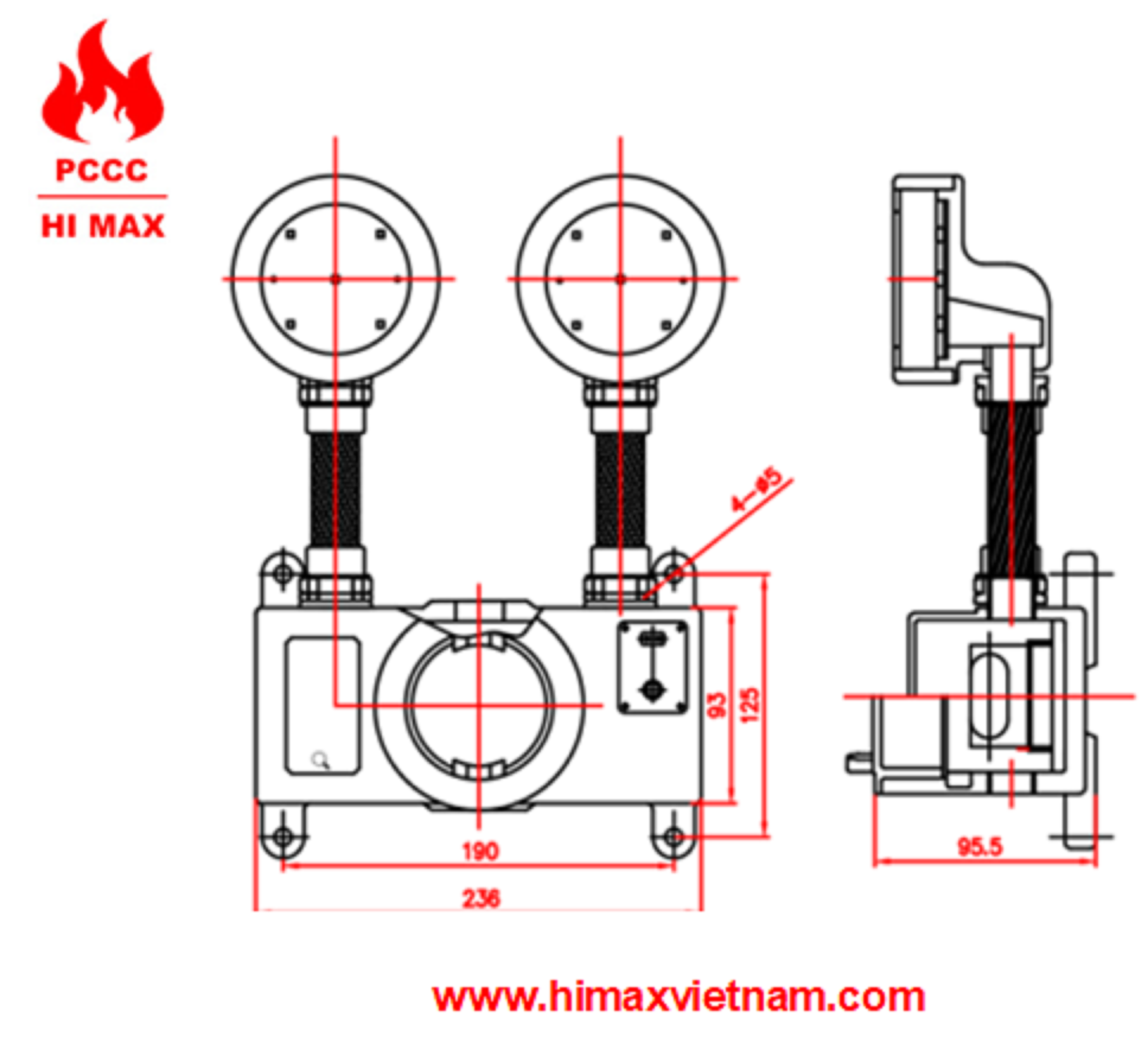 Đèn chiếu sáng khẩn cấp chống nổ hi max WC-14-3