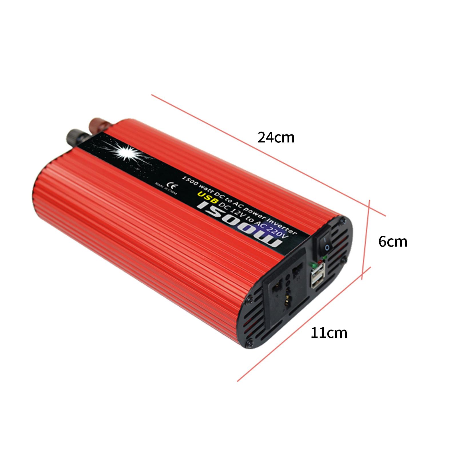 Solar Power Inverter Modified Sine Wave Power Inverter 2000W DC 12V to 100V-120V AC Power Inverter Dual USB Port for RV Car