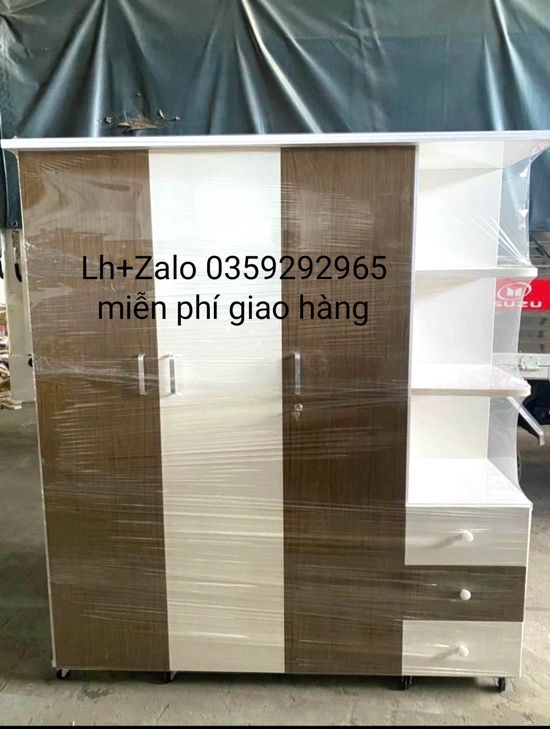 Tủ nhựa đài Loan 3 cánh 1 kệ