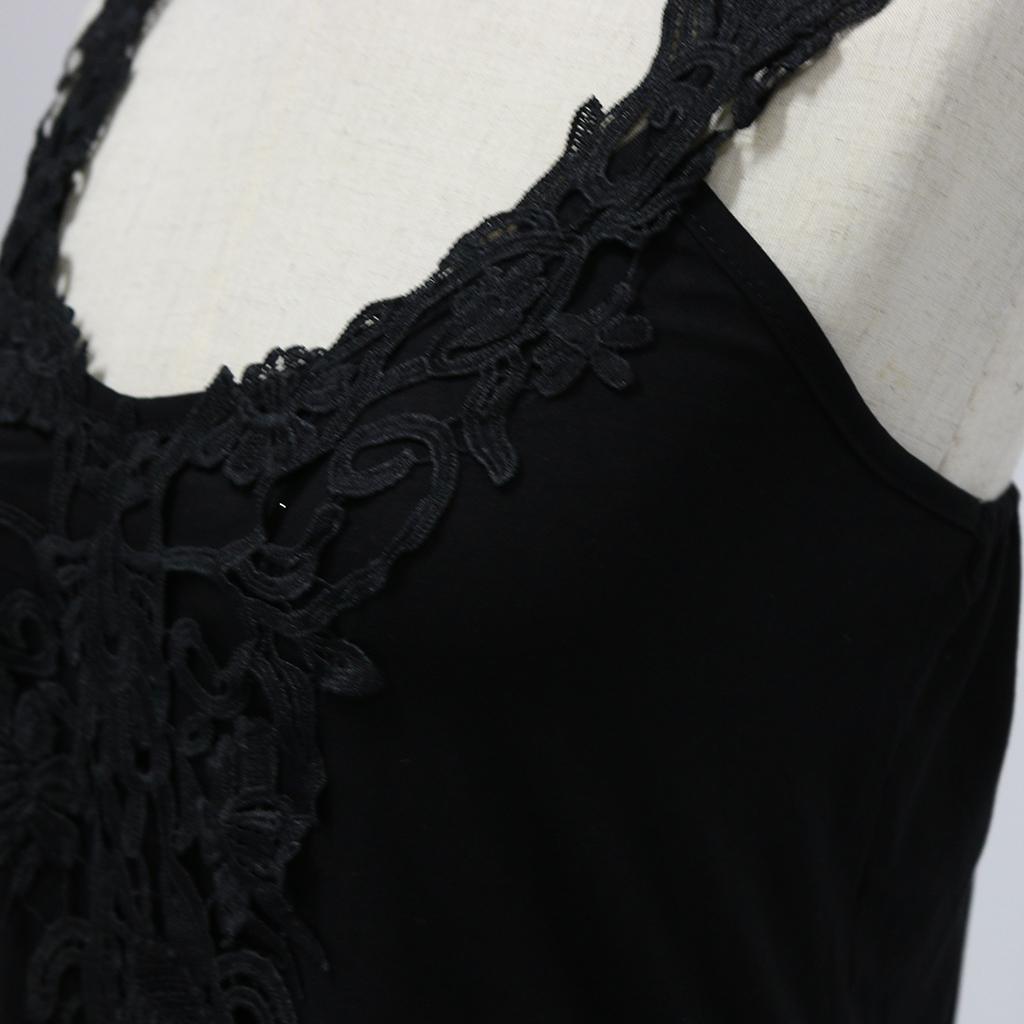 Girls Ladies Women Cotton Tank Tops Sleeveless Lace Vest Blouse Crop Top