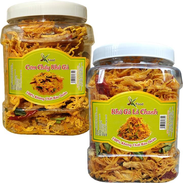 0.5kg khô gà và 0.5kg cơm cháy lắc khô gà