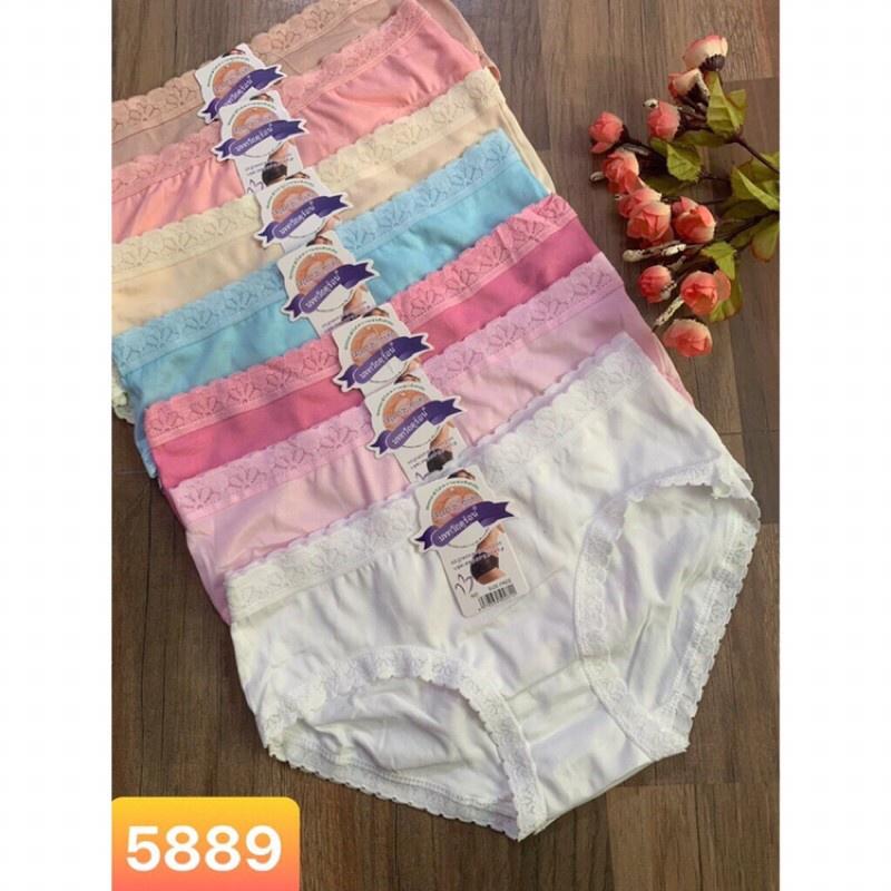 Quần Lót Nữ Cotton Xinh Xắn Viền Ren Siêu Mịn - Chất Liệu Thấm Hút Và Co Giãn 4 Chiều