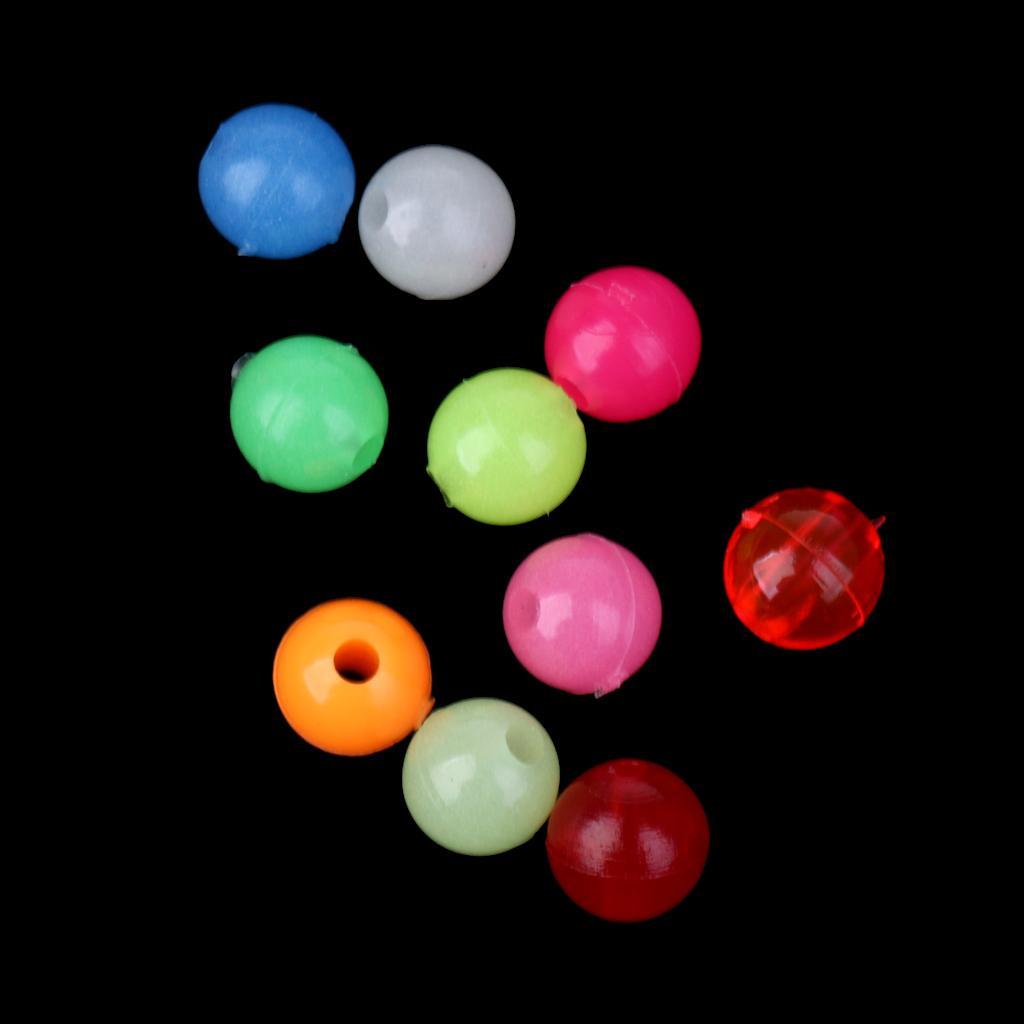 1 Box of Plastic Luminous Round Beads Fishing Lures Fishing Bead Fishing Beads Kit Fishing Tackle Tools Eggs Hard Fishing Beads