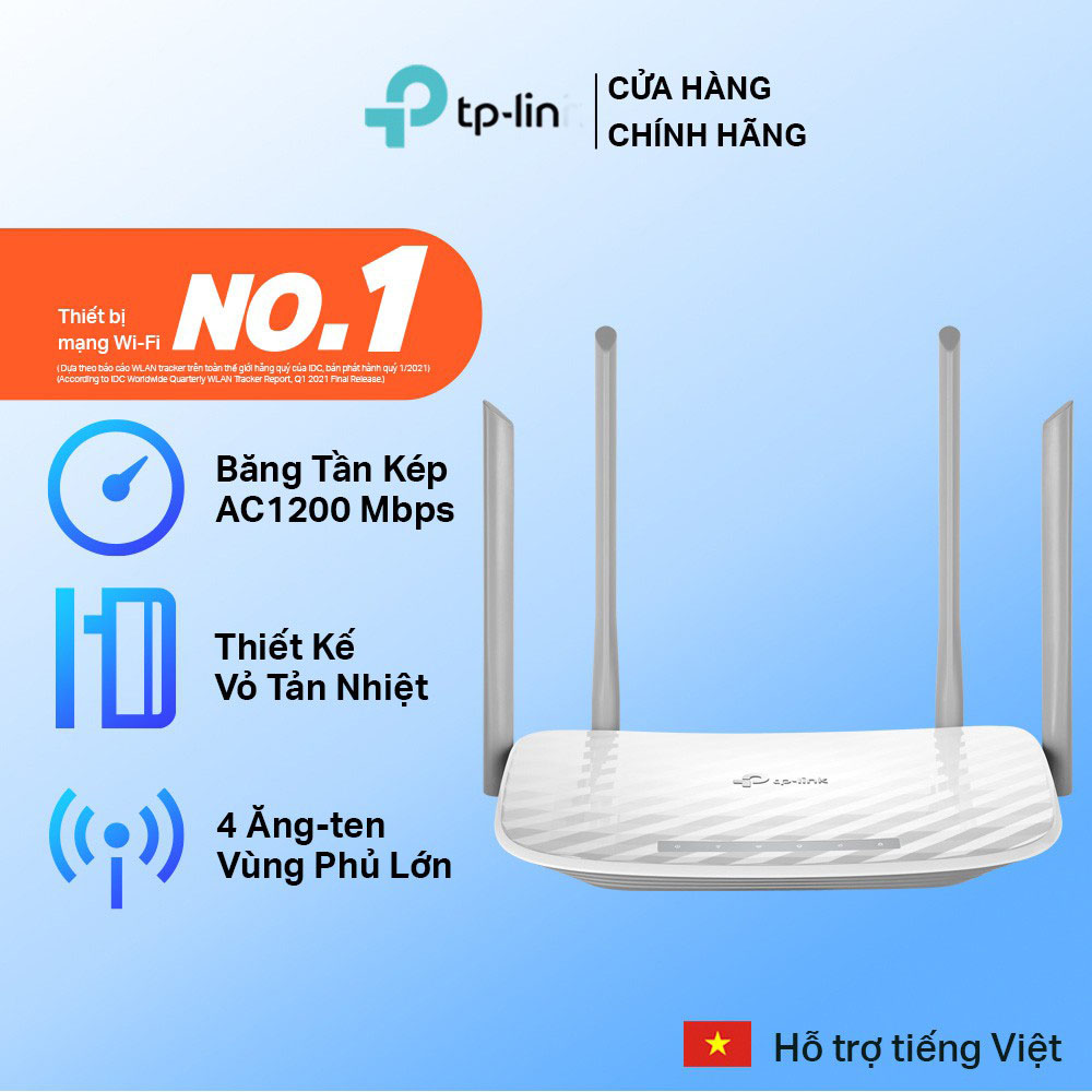 Phát Wifi TP-Lin Archer C50 (4 anten, 1167Mbps, 2 băng tần, Repeater, 4LAN)