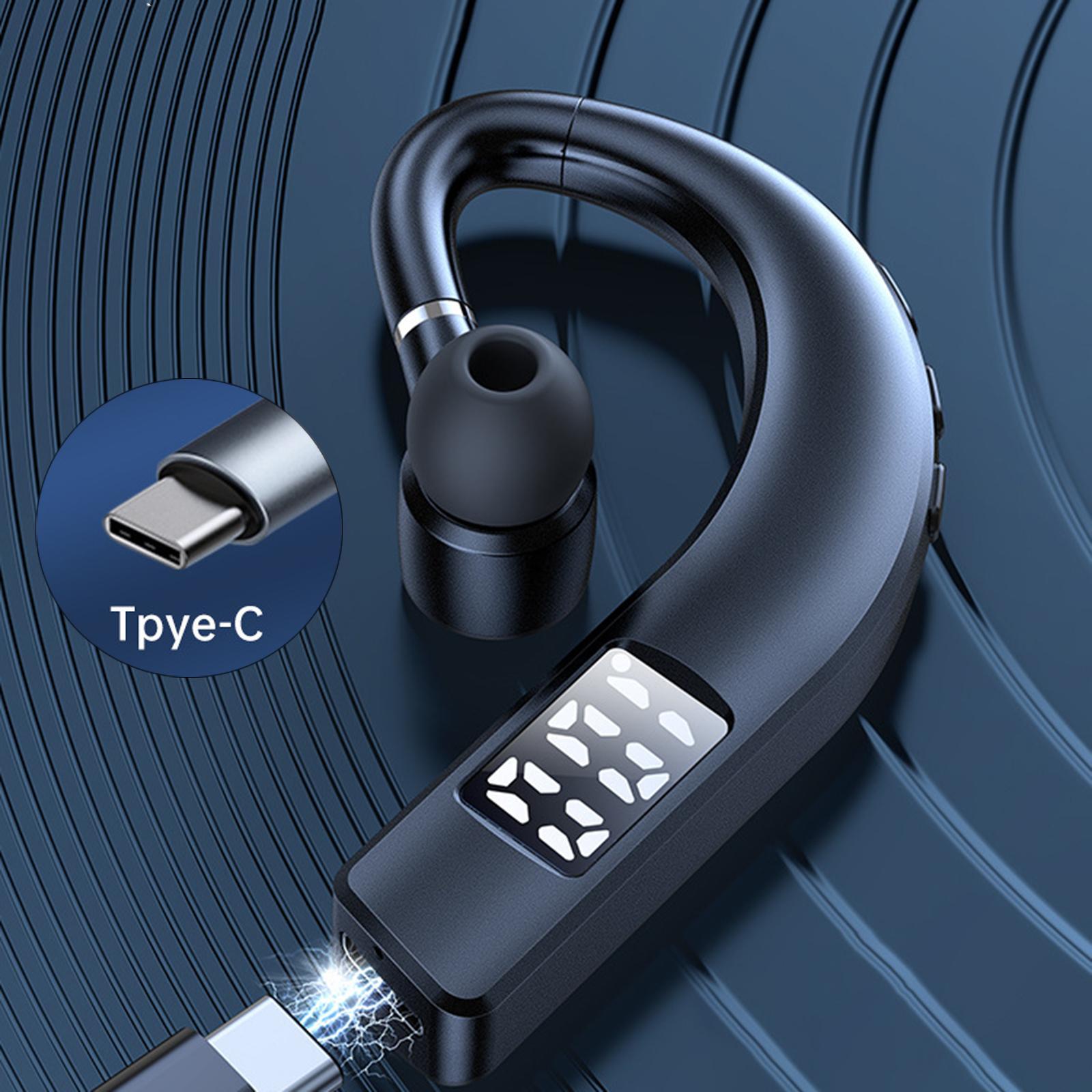 Set of 2 Bluetooth Headset Ear Hook Headphones Noise Cancelling for Business