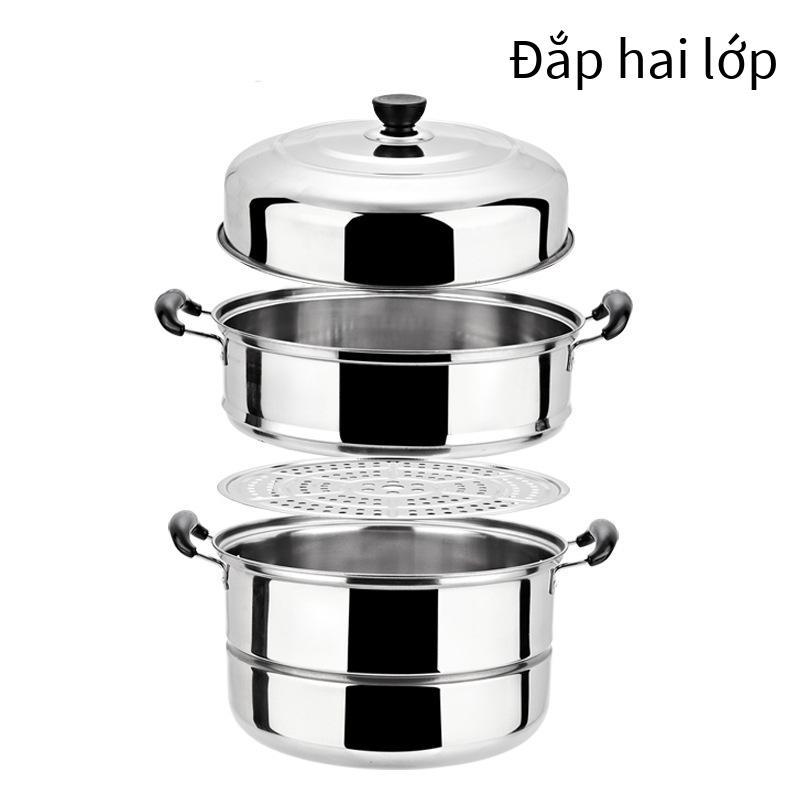 Đảm bảo chất lượng nồi hấp inox dày hợp chất đáy kích thước chân một lớp hai lớp hai lớp ba lớp nồi hấp súp nhiều lớp quà tặng