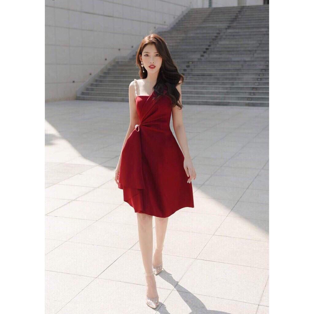 Đầm xòe nữ lệch vai